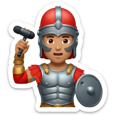 gladiator singing with micro sticker