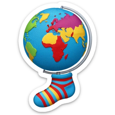 Sock on the globe sticker