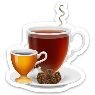 Turkish tea and tea cup sticker