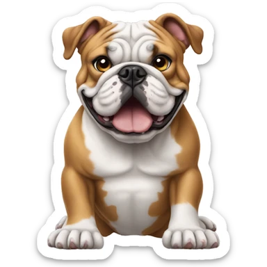 english bulldog supporting with paws up sticker