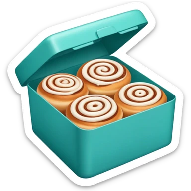Cinnabon in teal box  sticker