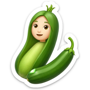 zucchini with long hair sticker