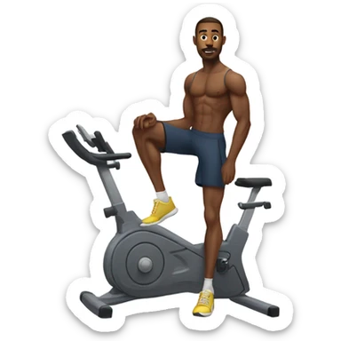 Lonely gym bro with skinny legs sticker