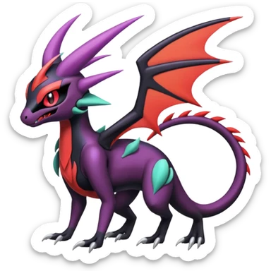 Colorful Cool Badass  Meloetta-Noibat-Noivern-Salandit-Guilmon-Darkrai-Pokémon-Fakémon-fusion-hybrid-creature sticker