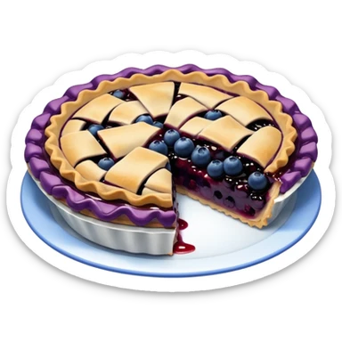 Make an emoji of a blueberry pie (small) that's broken off a bit so you can see the blueberry jam sticker