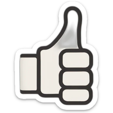 A thumbs up with the top part of the thumb being horizontal sticker