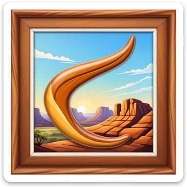 Cinematic Realistic image of a classic boomerang, rendered with detailed wood grain textures and vibrant colors, set against a sunlit outback landscape that emphasizes its iconic Australian heritage sticker