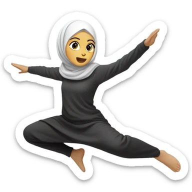 Hijabi girl going a backflip sticker