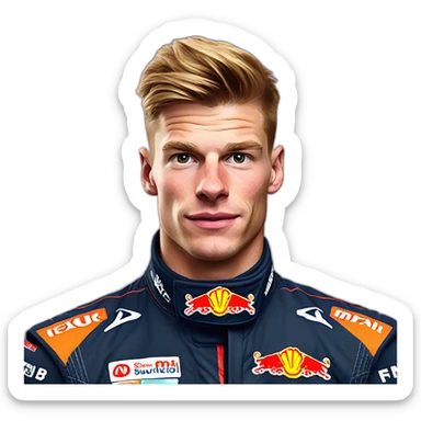 Hyper realistic photo of max verstappen sticker