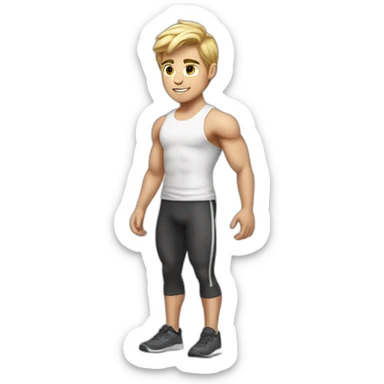 Fitness boy, white skin sticker