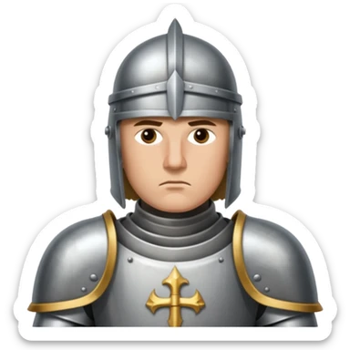 Hazme el emoji de un caballero medieval con actitud muy masculina en diversos estados de animos de los caballeros teutonicos pensativo sticker