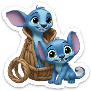 Raiponce et stich sticker