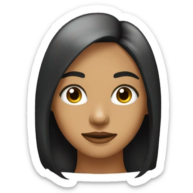 Chica de pelo largo negro, ojos negros,  delgada sticker