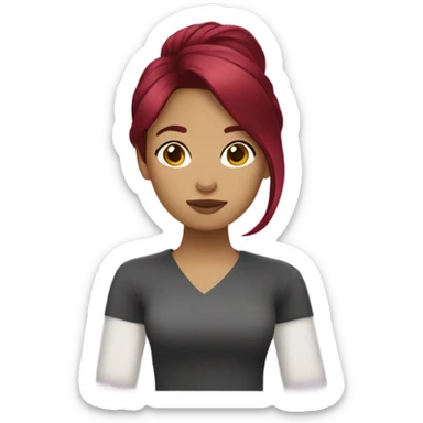 Filipina with burgundy hair sticker