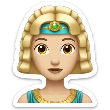 Cleopatra with blonde hair and white skin sticker