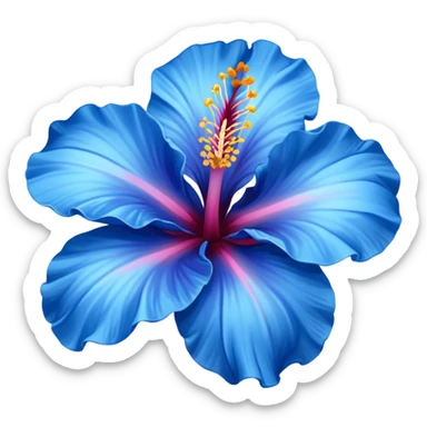 blue hibiscus flower emoji realistic sticker