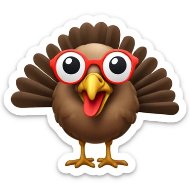 Turkey with sunglasses  sticker