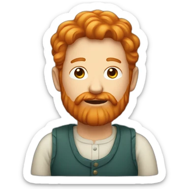 a ginger old women and a ginger man with a beard sticker