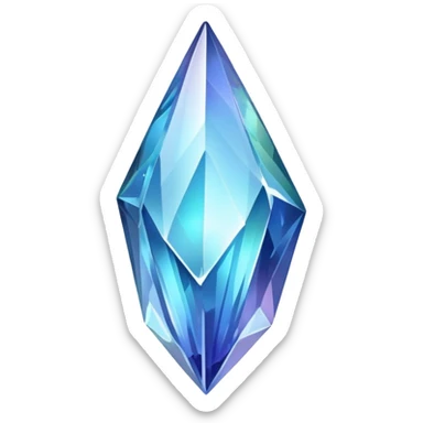 Blue iridescent nebula crystal shard sticker