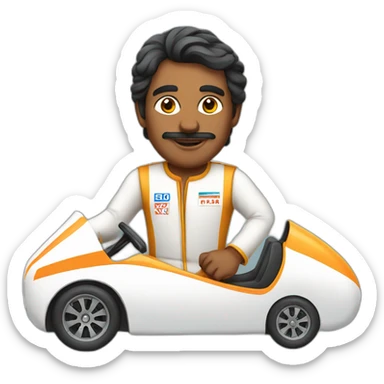 indian man in a race car sticker