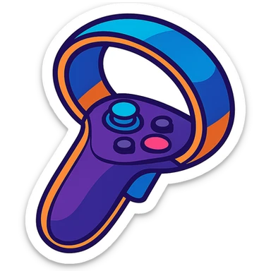 VR controller, sleek design, futuristic look, vibrant toon style sticker