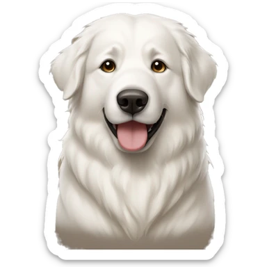 Great Pyrenees with a little brown sticker