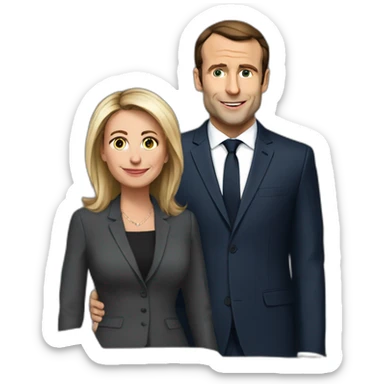 Macron avec sa femme Brigitte sticker