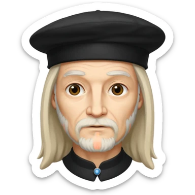 Leonardo da Vinci wear black berret hat sticker