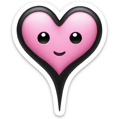 a pink upside down heart with black hairs  sticker