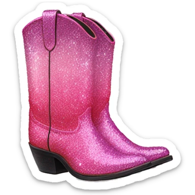 Pink ombre cowgirl boots with glitter  sticker