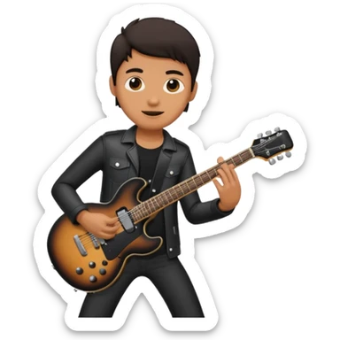 🙂 bu emojinin elinde eloktronik gitar olsun elektronik gitar siyah olsun sticker
