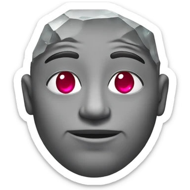 stone face empji with ruby diamond sticker