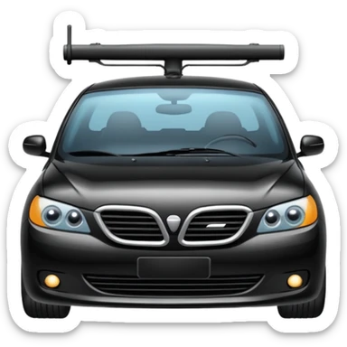 front of a car with a windshield wiper sticker