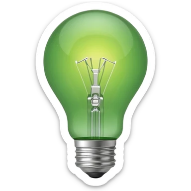 Small icon emoji of idea bulp, minimum details, green #36a767 main color sticker