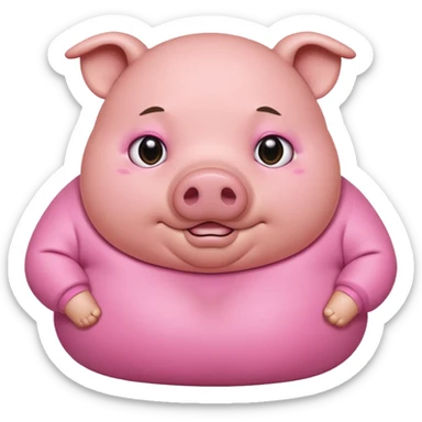 fat pig wearing swaet sticker