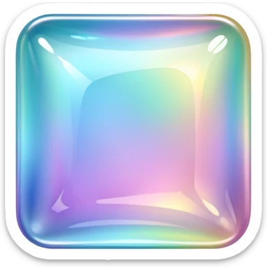 Sparkly glossy Pastel iridescent glass square sticker