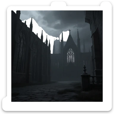Dark dull greyish gothic aesthetic scenery scene picture   sticker