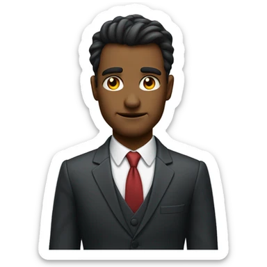 emoji sigma furrowed brow, smirk, suit chiseled jawline sticker