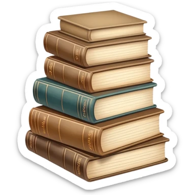 Stacked books neutral colored sticker