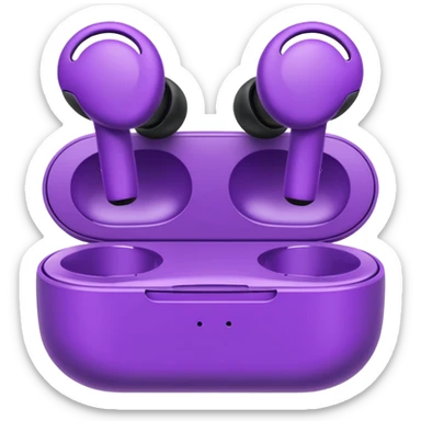 Purple wireless earbuds sticker