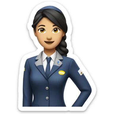 Spirit airlines Asian female flight attendant  sticker