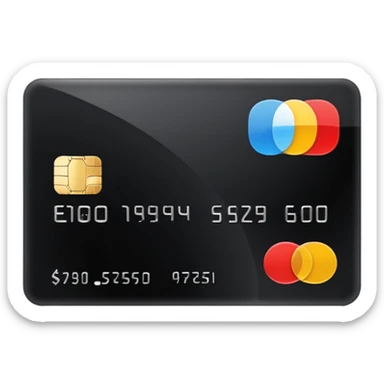 black credit card, no text, no numbers sticker