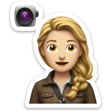 White woman filming horseback riding sticker