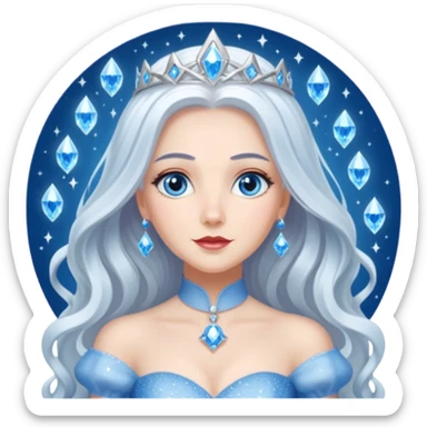 Good Witch of the North from the Wizard of Oz with long white hair, blue eyes, white outfit sticker