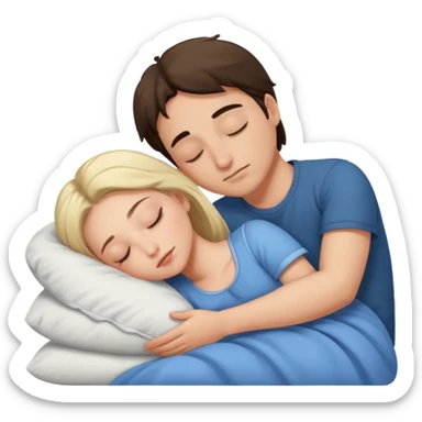 a naked girl and guy sleeping sticker