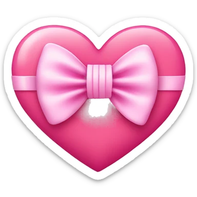 pink heart with bow on it sticker