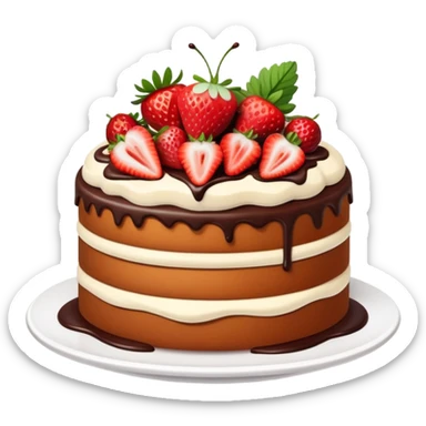 Quiero una torta con muchas fresas y chocolate sticker