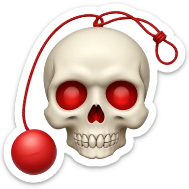Skull Yo-Yo with a string going up sticker