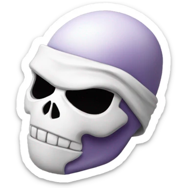 white skull head as donatello ninja turtle sticker
