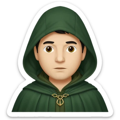 man waring dark green cloak like in the traitors tv show sticker